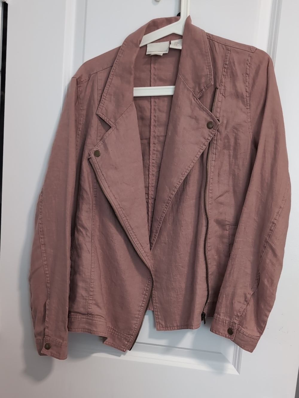 Cynthia Rowley Dusty Rose Utility Moto Jacket